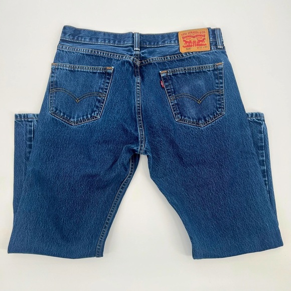 Levi's 505 (35x30) Men’s Blue Straight Jeans Classic Style - Picture 3 of 7